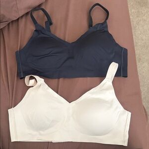 Members Mark Jelly Bras wireless seamless size large black and cream